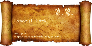 Mosonyi Márk névjegykártya