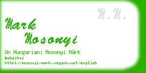 mark mosonyi business card